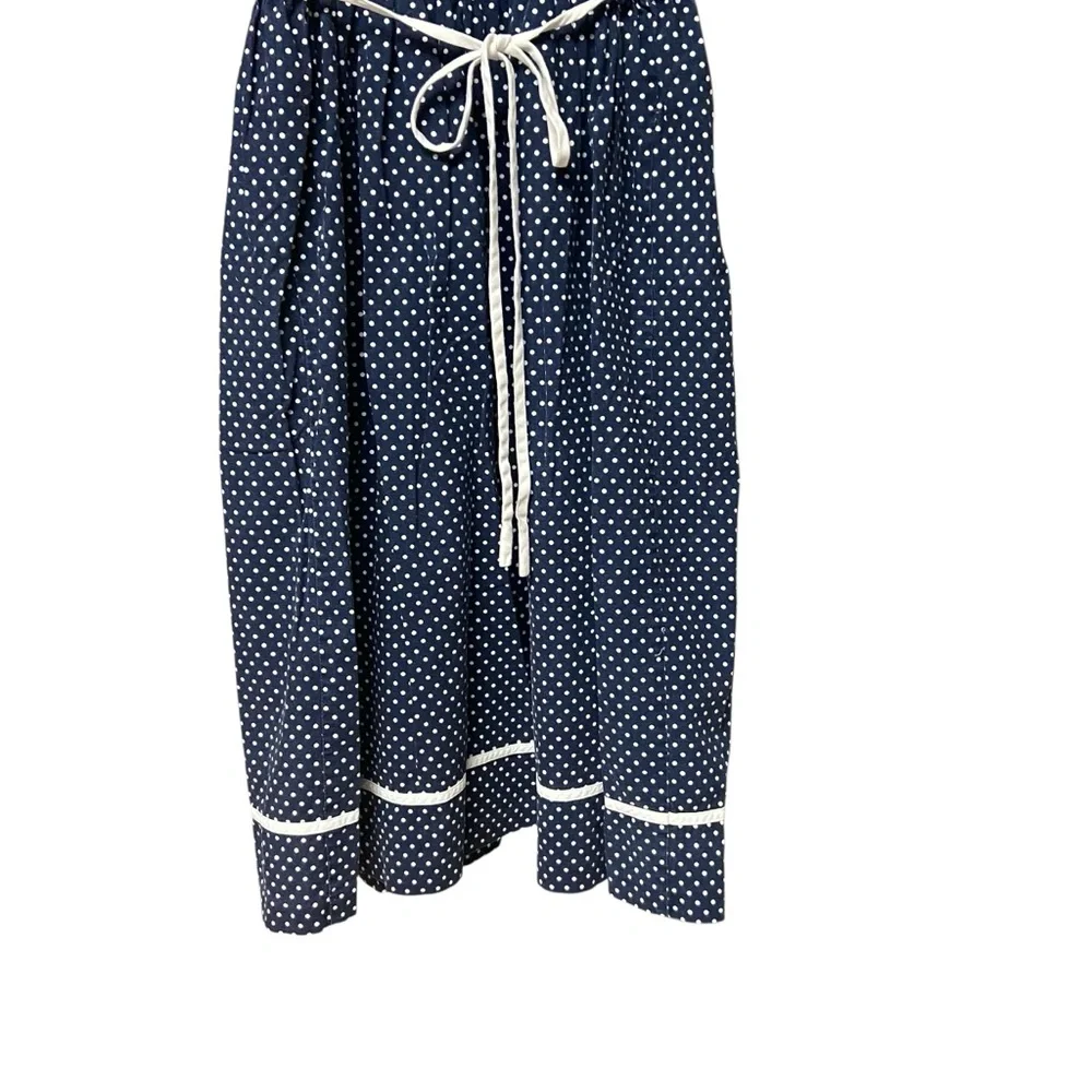 Vintage 90s Rare Editions Dress Girls Size 14 Polka Dot Daisy Appliqué Dress